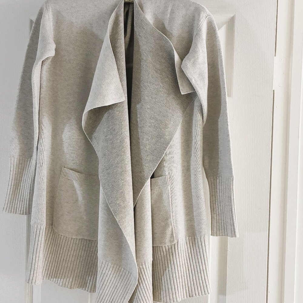 Lululemon Still Lotus Wrap Reversible Cardigan Sweater Grey Heathered Size S